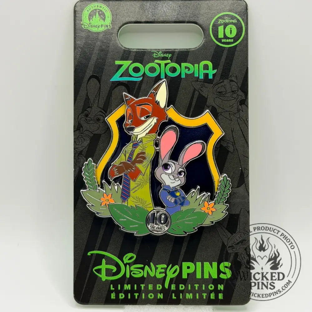 2026 Pin Trading Night Zootopia 10th Anniversary Nick & Judy pin LE 4000