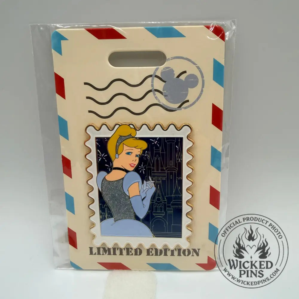 Disney D23 Expo 2025 Cinderella Postcard Stamp Pin – LE 300