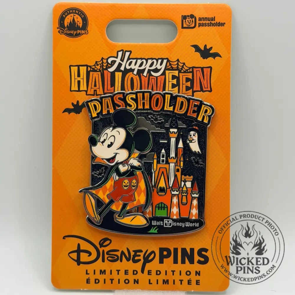 Disney Pin 2026 Halloween Mickey Vampire AP Annual Passholder LE 4000