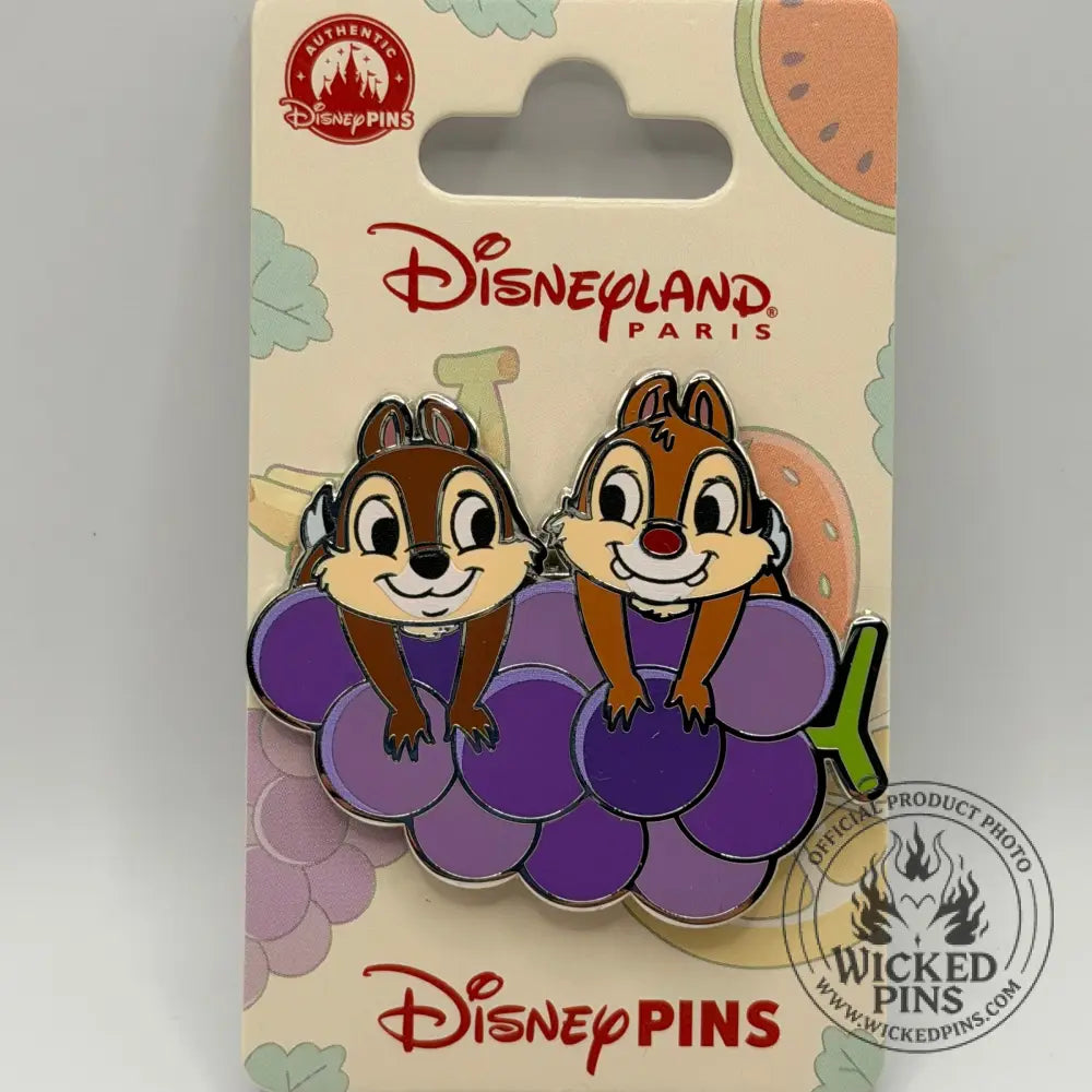 Disneyland Paris DLP Chip and Dale with Grapes Characters with Fruit Series