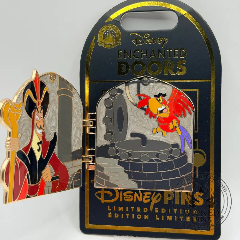 2026 Disney Parks Pin Enchanted Doors Jafar Iago Aladdin LE 2500