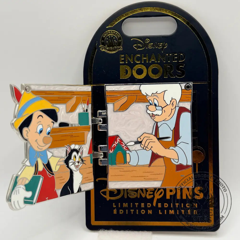 2026 Disney Pin Enchanted Doors Pinocchio Figaro & Gepetto LE 2500