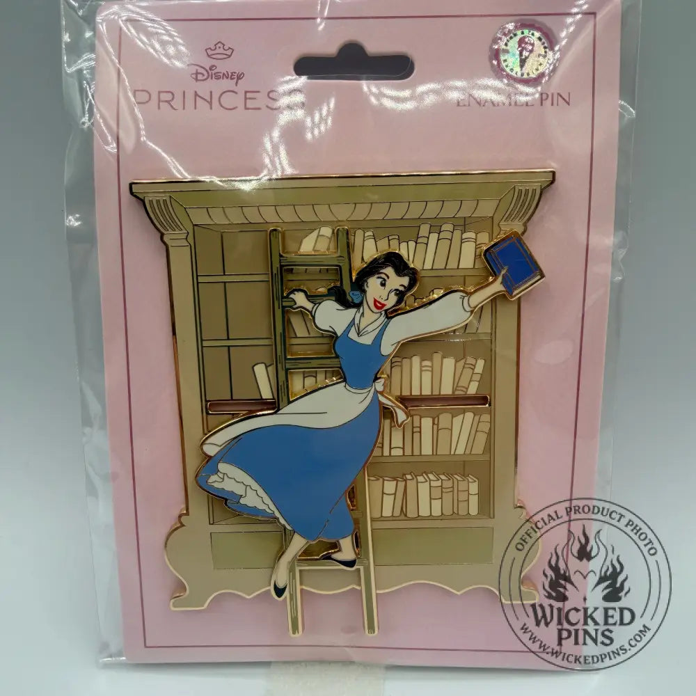 Disney Belle Beauty and the Beast Library Slider Jumbo Collectible Pin 4.5 Inch
