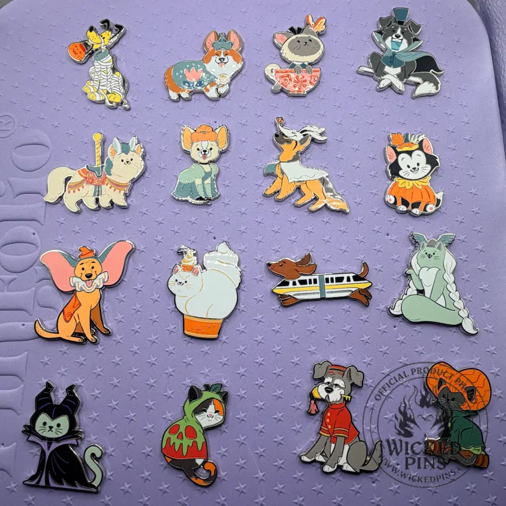 Disney Parks 2026 Cats & Dogs Halloween Costume LR Mystery Pin Full Set