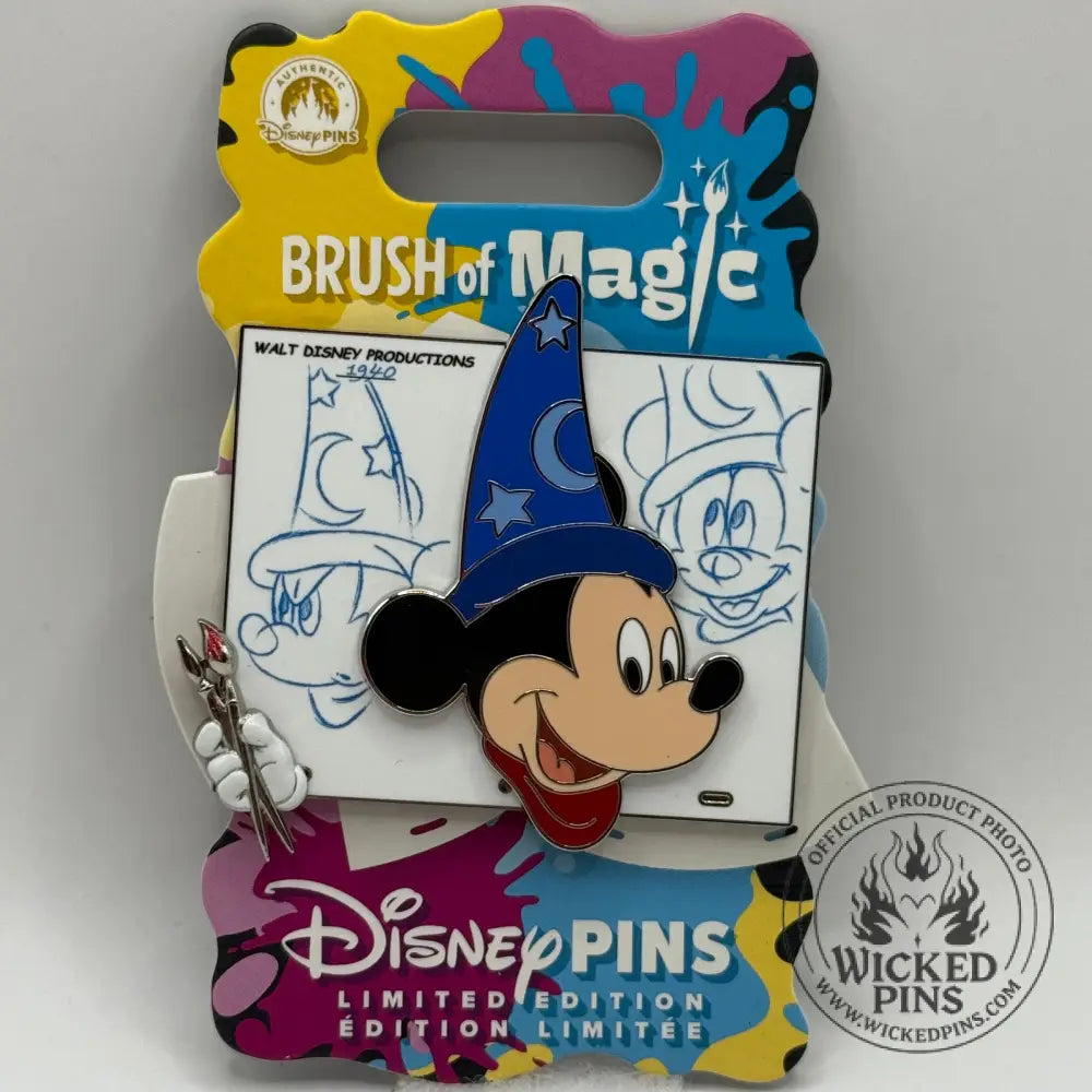 Disney Parks Brush of Magic Sorcerer Mickey Pin Disney Store Exclusive