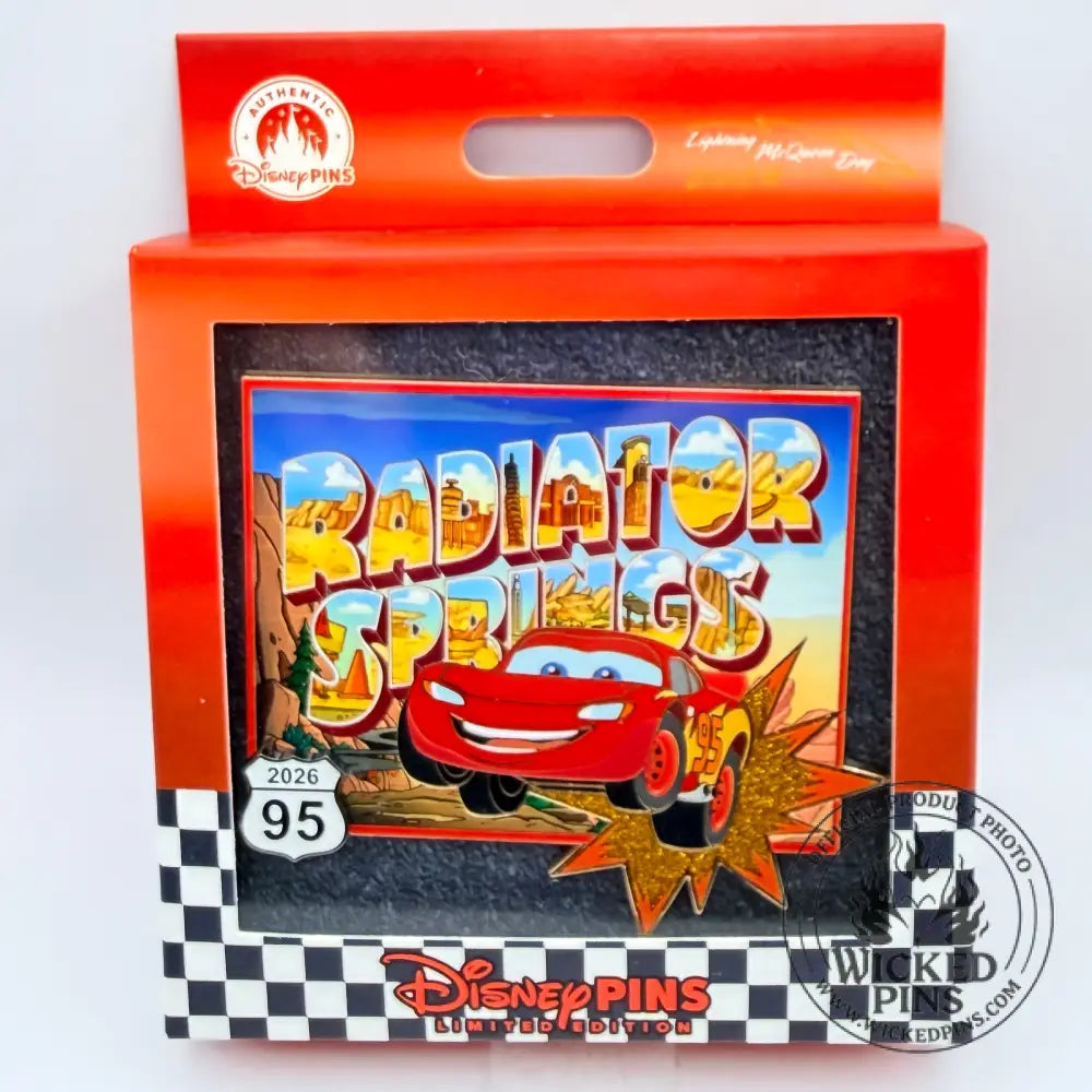 Disney Pins 2026 Pixar Cars Lightning McQueen Day Radiator Springs Jumbo LE 1000