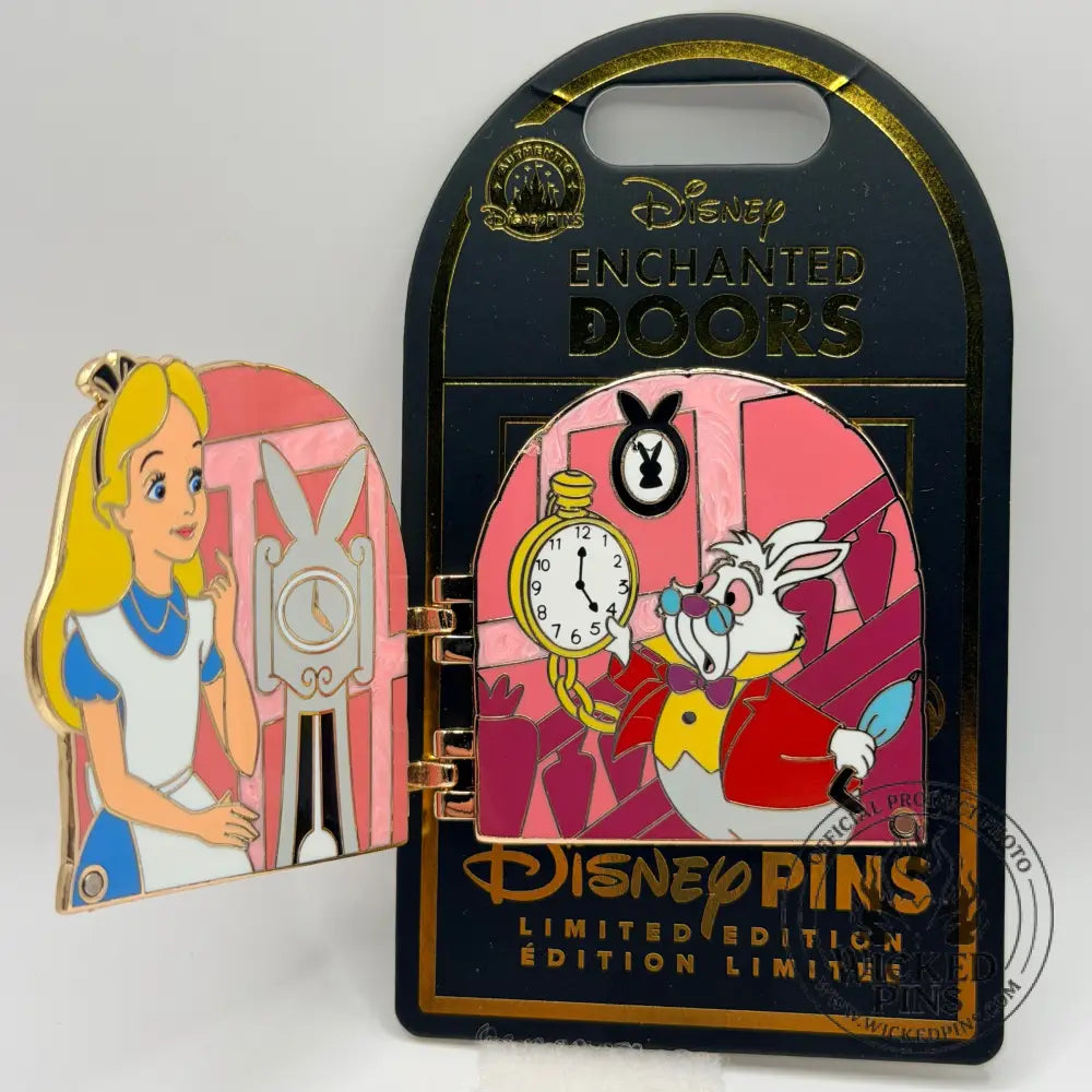 Disney Pins Enchanted Doors Alice in Wonderland White Rabbit Chaser Pin LE 3400