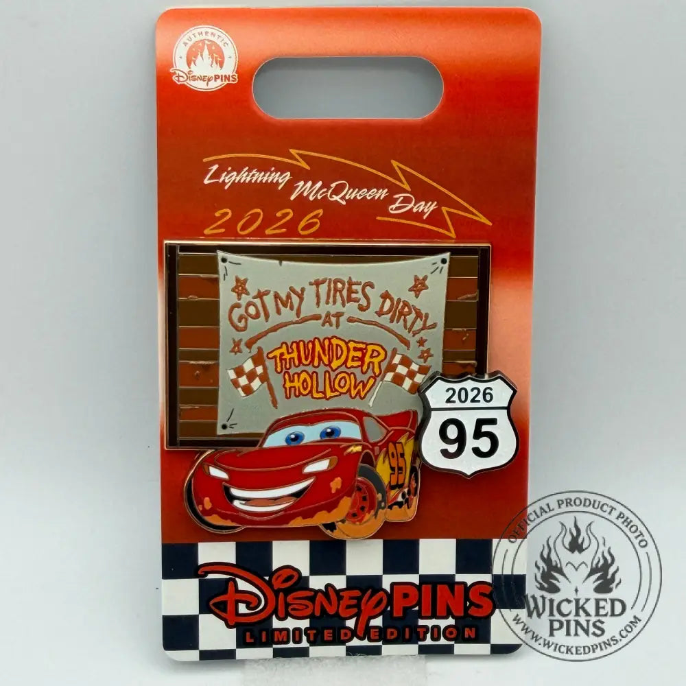 Disney Pins Lightning McQueen Day 2026 Thunder Hollow Cars Pin Limited Edition LE 1500