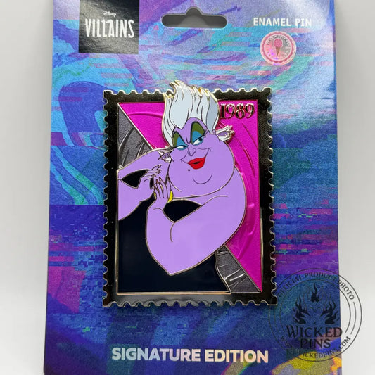 (PALM) Little Mermaid Ursula Pink A La Mode Disney Royal Stamp Pin LE 400