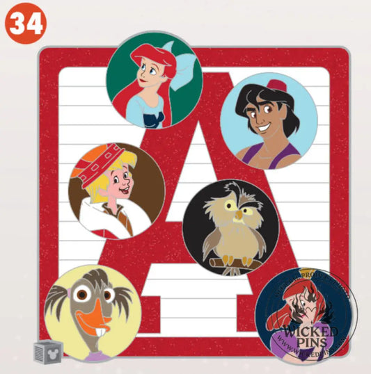 Pre-Sale Disney Pins A-2-Z Pin Event ABC Mini Jumbo Pins LE 600 - A