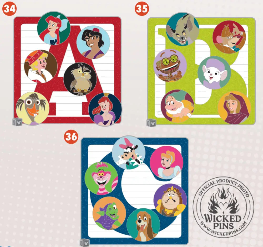 Pre-Sale Disney Pins A-2-Z Pin Event ABC Mini Jumbo Pins LE 600