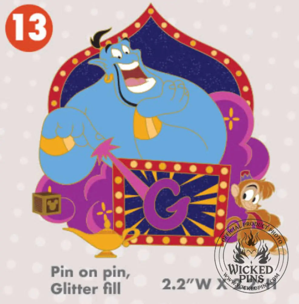 Pre-Sale Disney Pins A-2-Z Pin Event Alphabet Collection LE 650 Each Variation - G-Genie and Abu