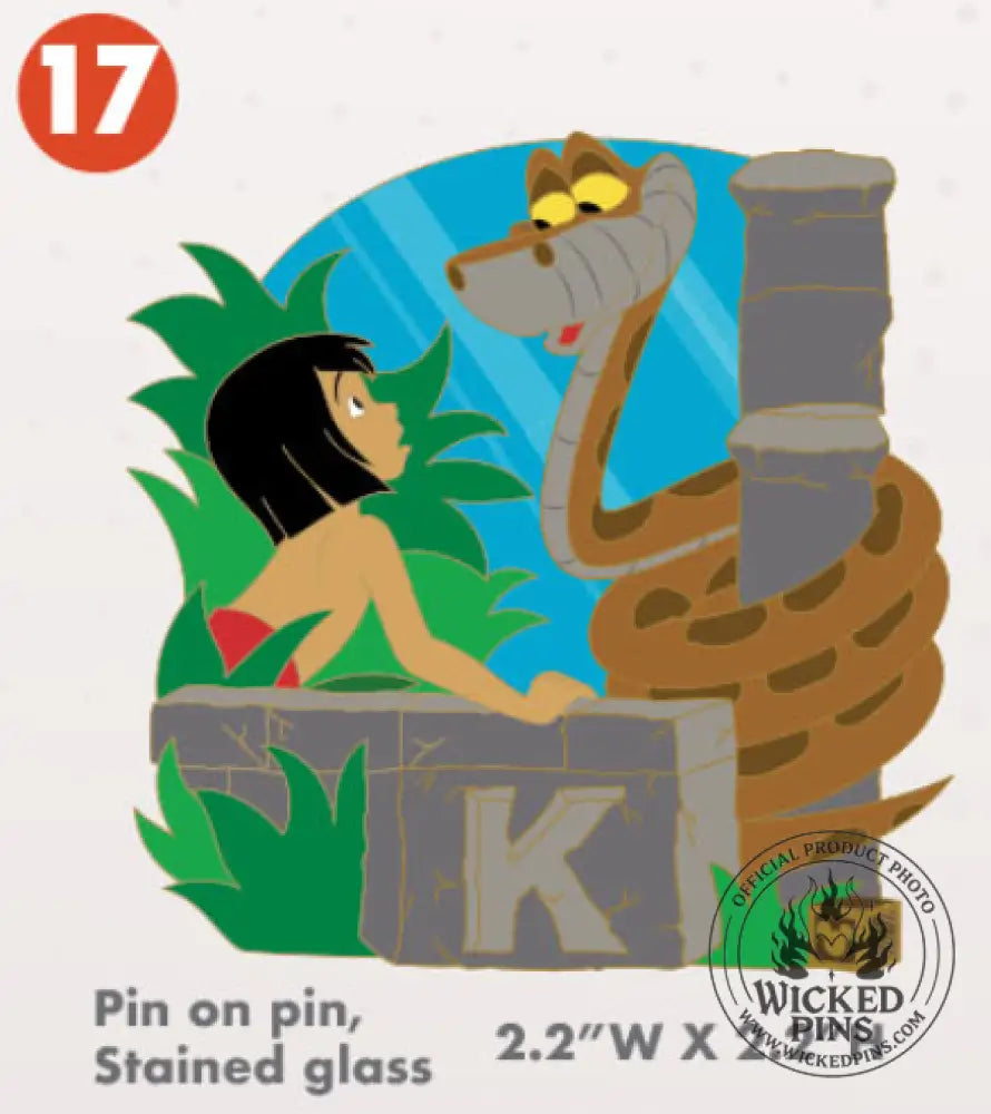 Pre-Sale Disney Pins A-2-Z Pin Event Alphabet Collection LE 650 Each Variation - K-Kaa and Mowgli