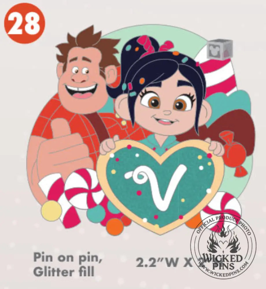 Pre-Sale Disney Pins A-2-Z Pin Event Alphabet Collection LE 650 Each Variation - V-Vanellope von Schweetz and Wreck-It