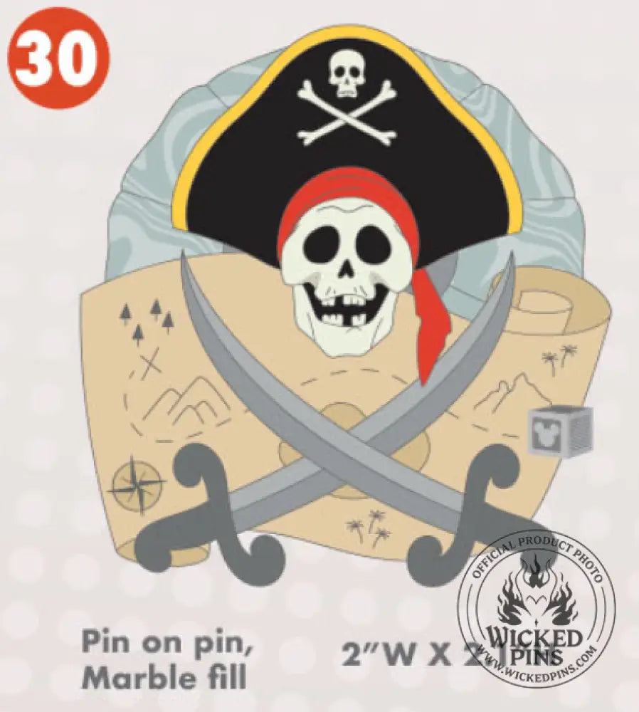 Pre-Sale Disney Pins A-2-Z Pin Event Alphabet Collection LE 650 Each Variation - X-Pirate skull / treasure-map