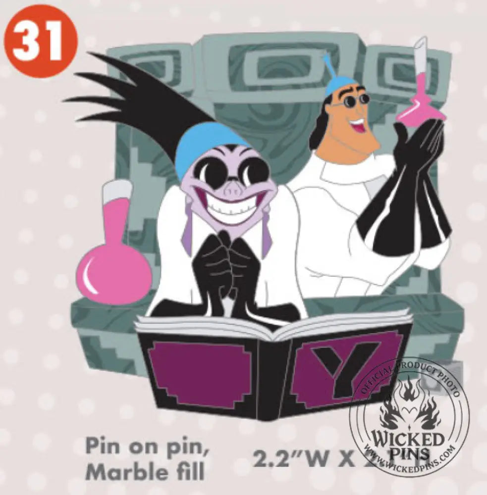 Pre-Sale Disney Pins A-2-Z Pin Event Alphabet Collection LE 650 Each Variation - Y-Yzma and Kronk